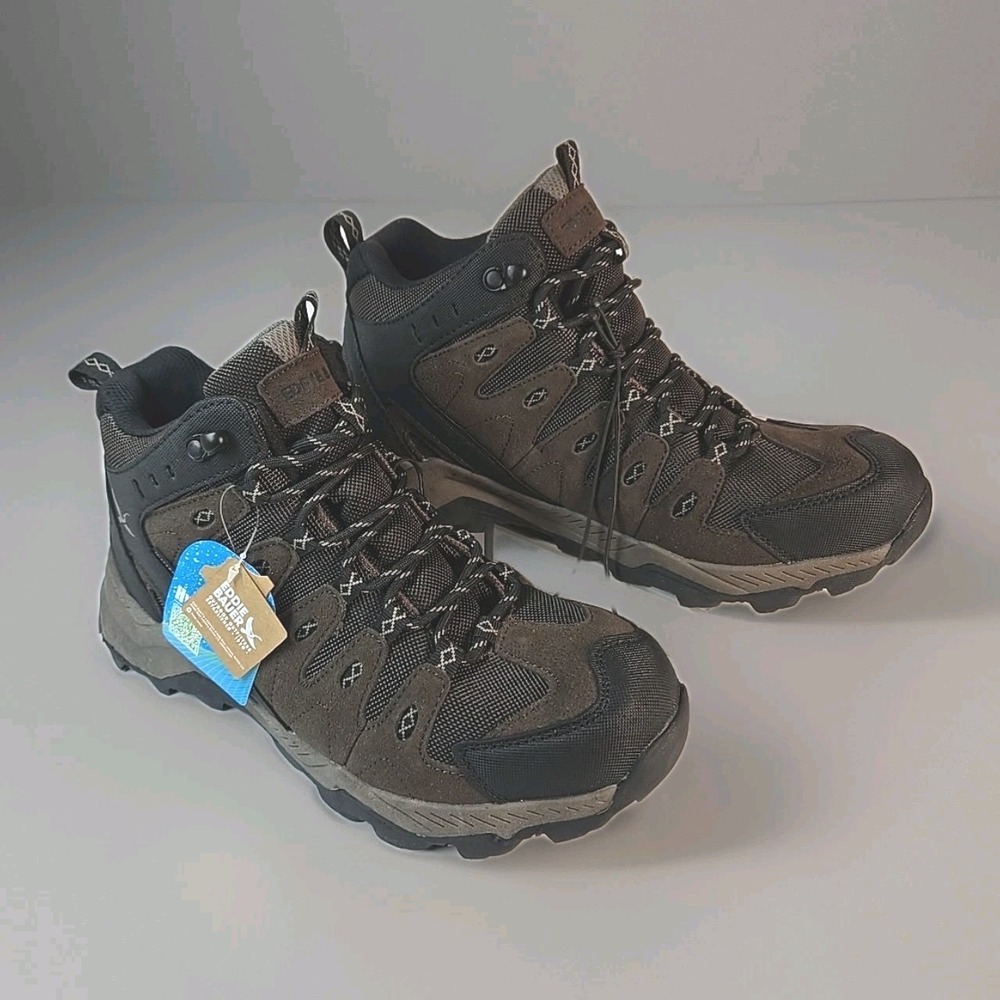 NEW Eddie Bauer Men's 8.5 Maple Ridge Outdoor Waterproof Hiking Boots Brown NWOB - Picture 2 of 9
